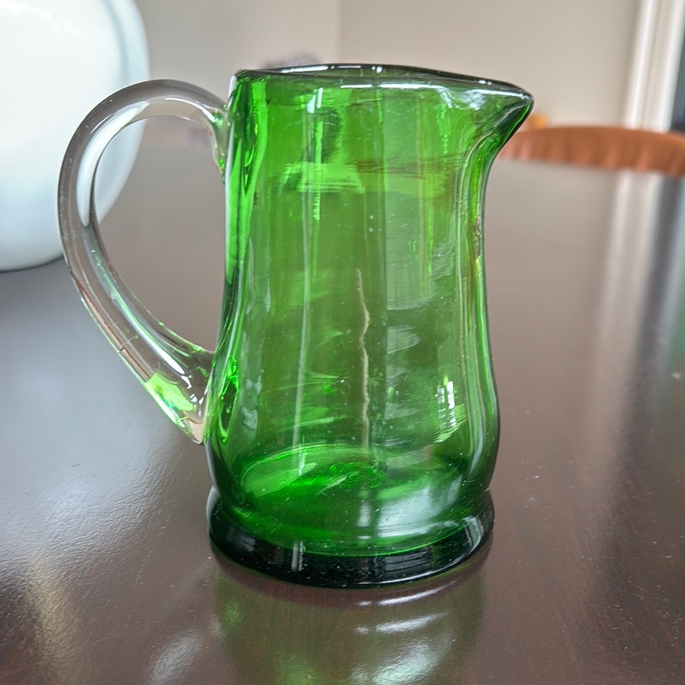 Bischoff Lime Green Glass Pitcher